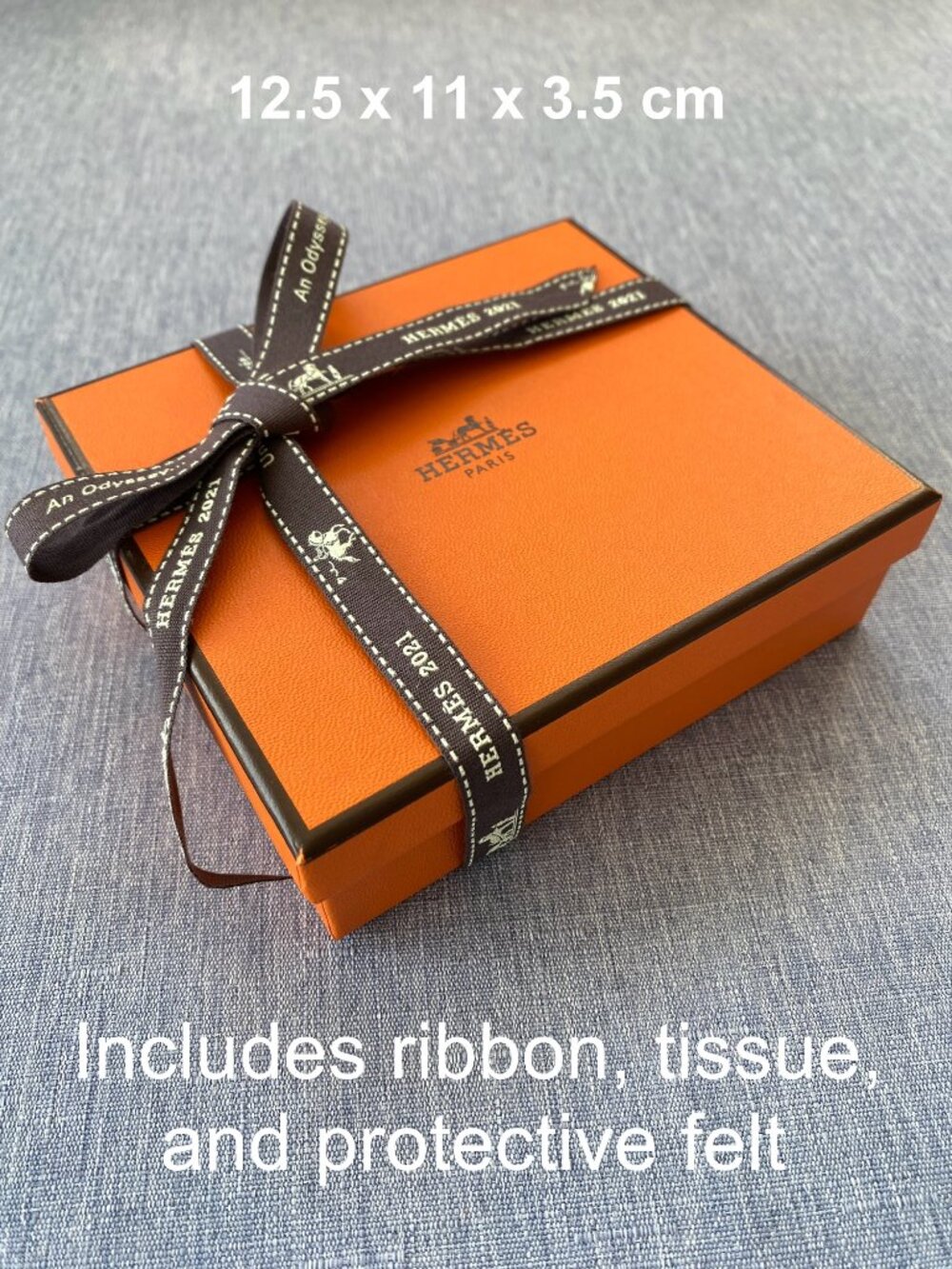 Authentic Hermès | Orange Box with Tissue Ribbon Gift Decoration Storage